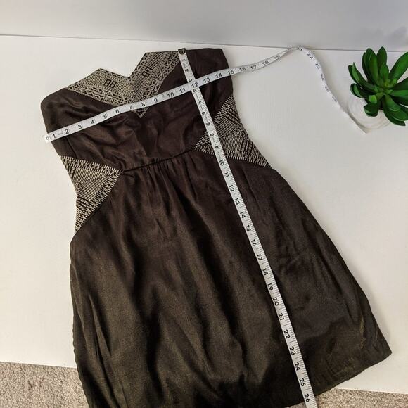 ECOTE Strapless Dress Metallic Tribal Mini Tube Party Cocktail Medium Juniors - Picture 8 of 8